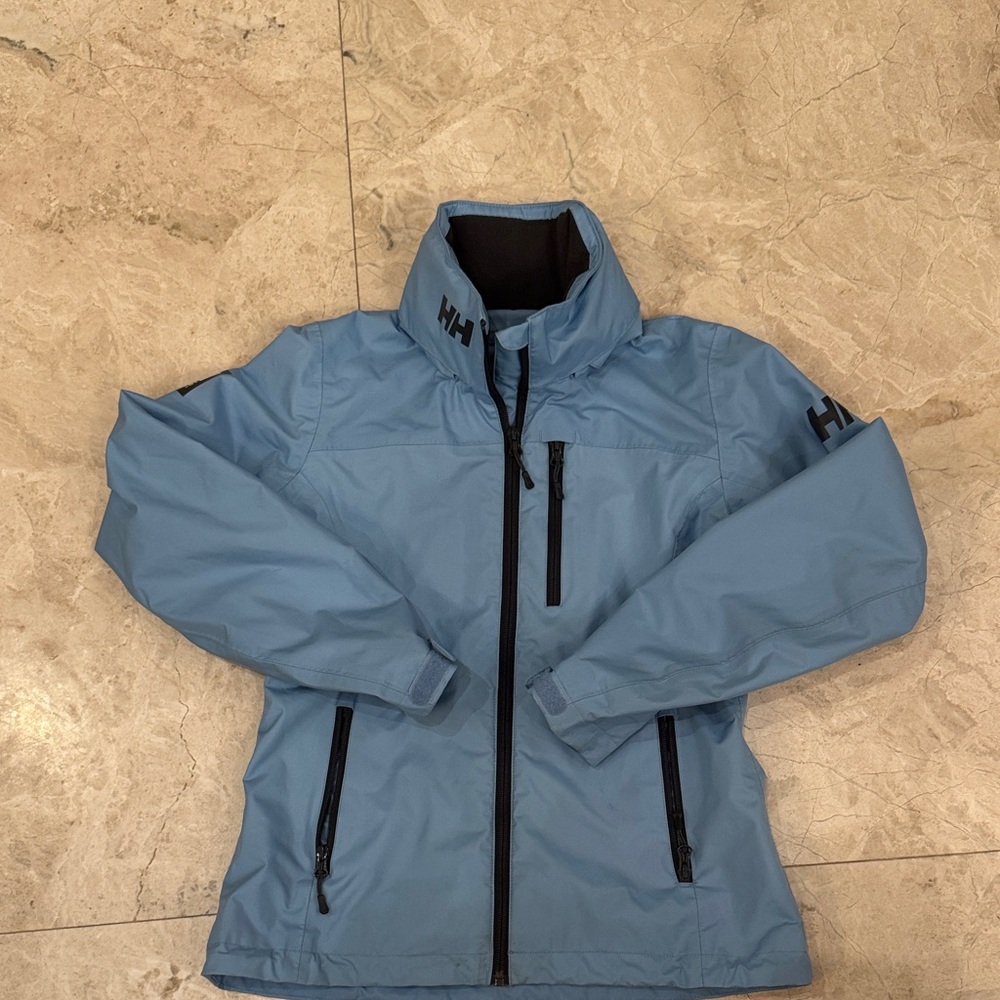 Helly Hansen Light Blue Rain coat with hood